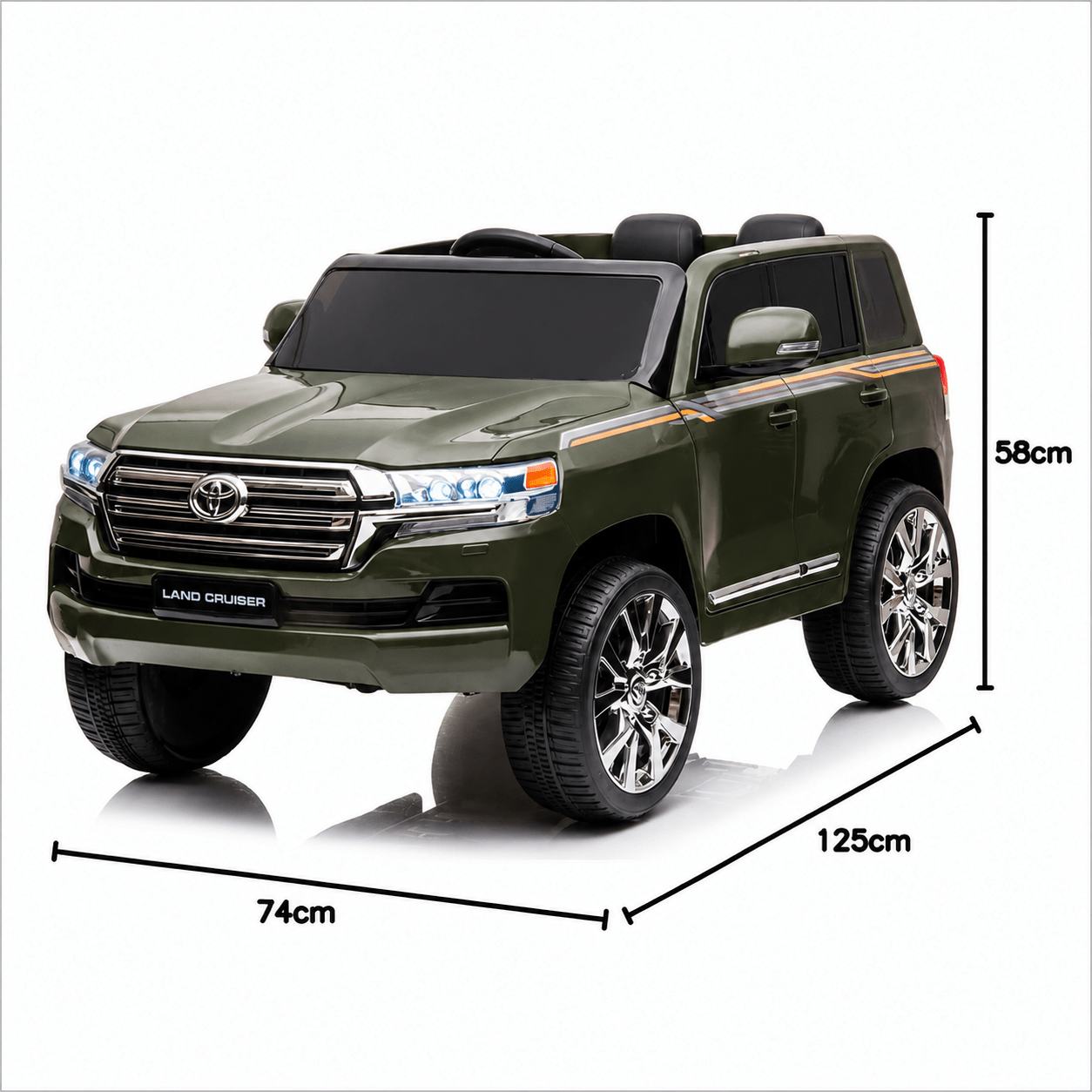 Toyota Land Cruiser 12V Kids Ride-On | Green JJ2022 - Colorland Toys