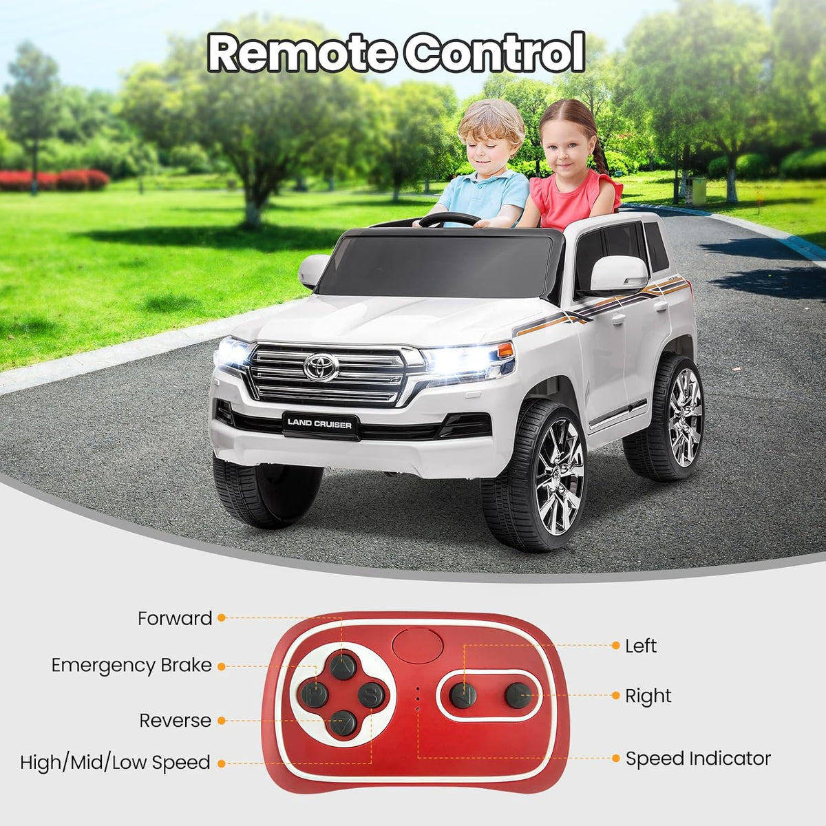 Toyota Land Cruiser 12V Kids Ride-On | White JJ2022 — image 11