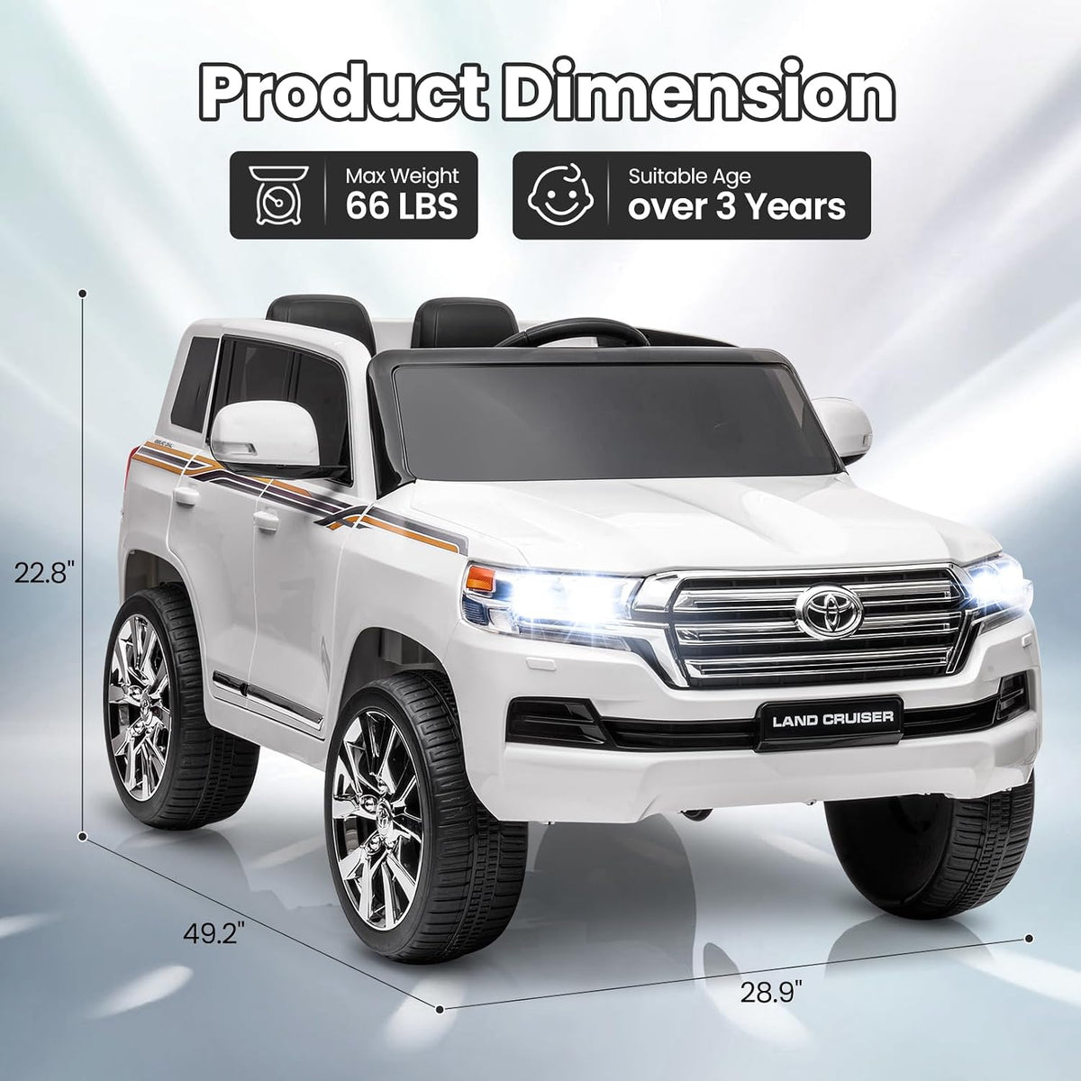 Toyota Land Cruiser 12V Kids Ride-On | White JJ2022 — image 13