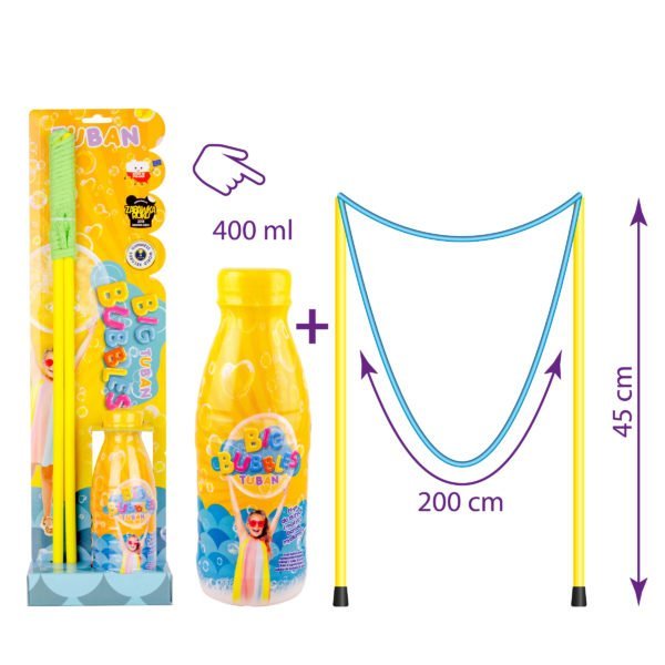 Tuban Giant Bubble Wand w/ Liquid Soap 400ml TU 3637 - Colorland Toys