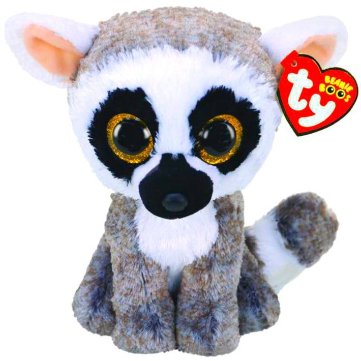 TY Beanie Boos Linus the Lemur with Glitter Eyes 6inch 36224