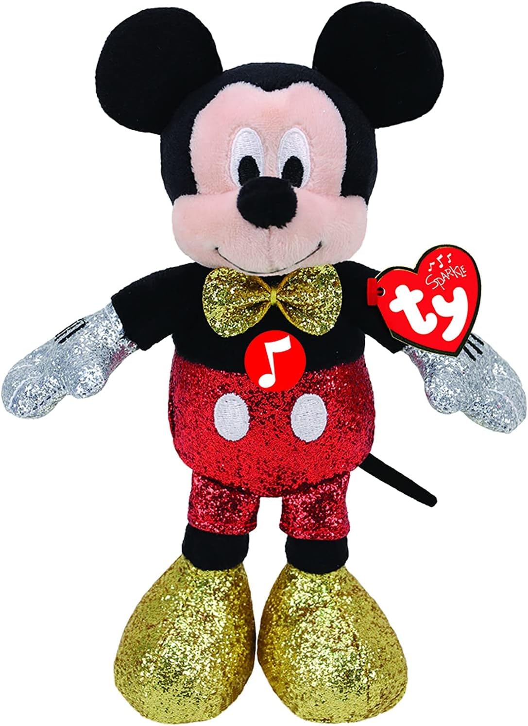 TY Disney Mickey Sparkle Red Sound Plush Medium 90196 - Colorland Toys