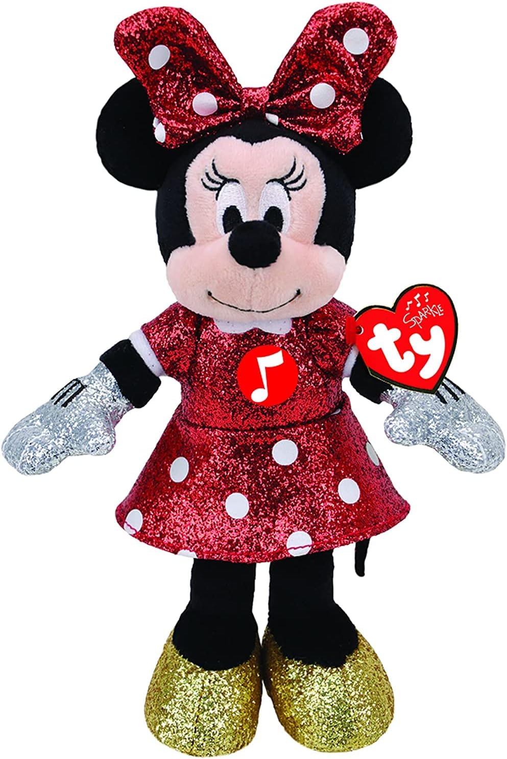 TY Disney Minnie Sparkle Red Sound Plush Medium 90199 - Colorland Toys