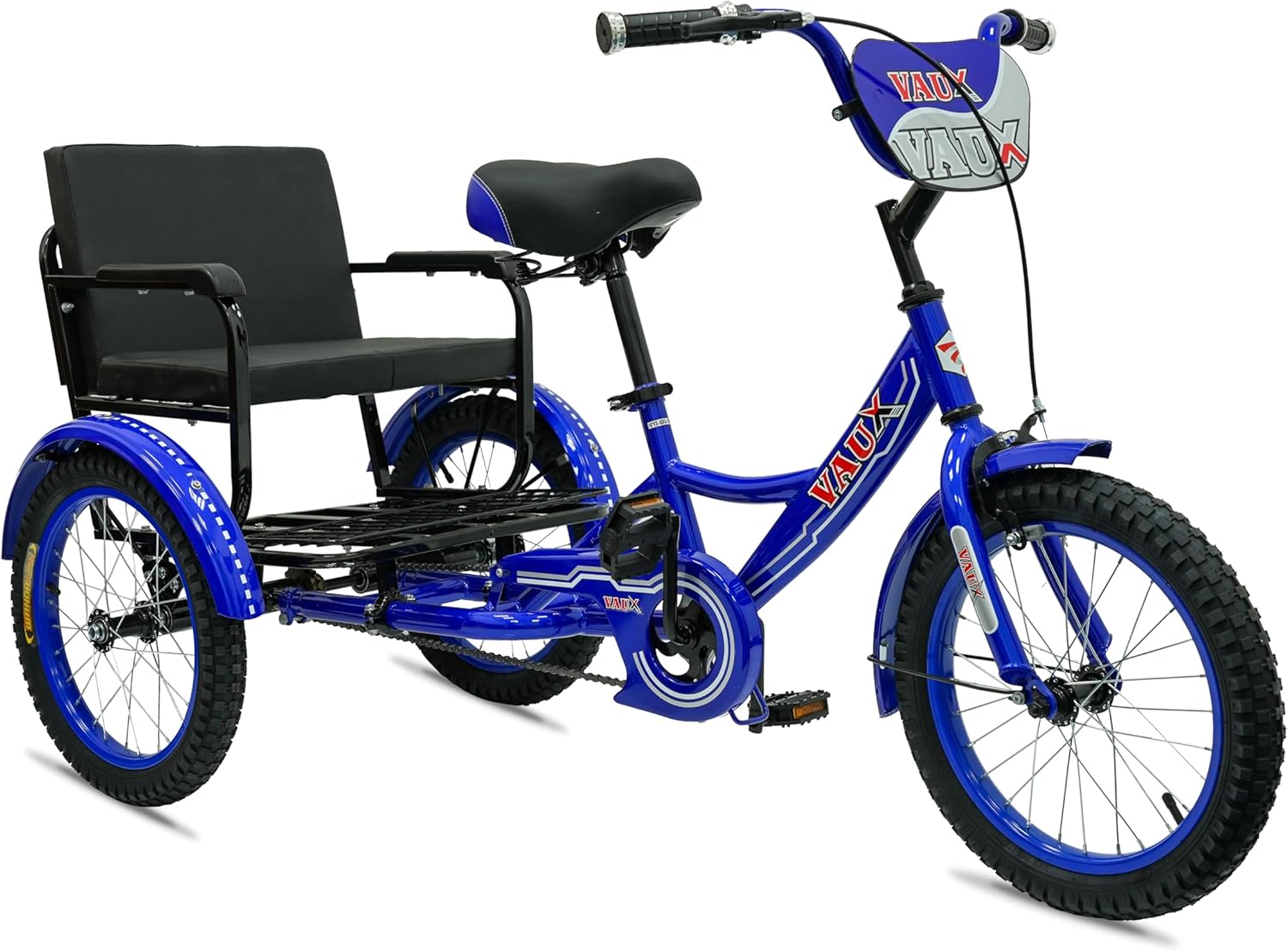 Vaux Tricycle 12 Back Seat Blue - Colorland Toys