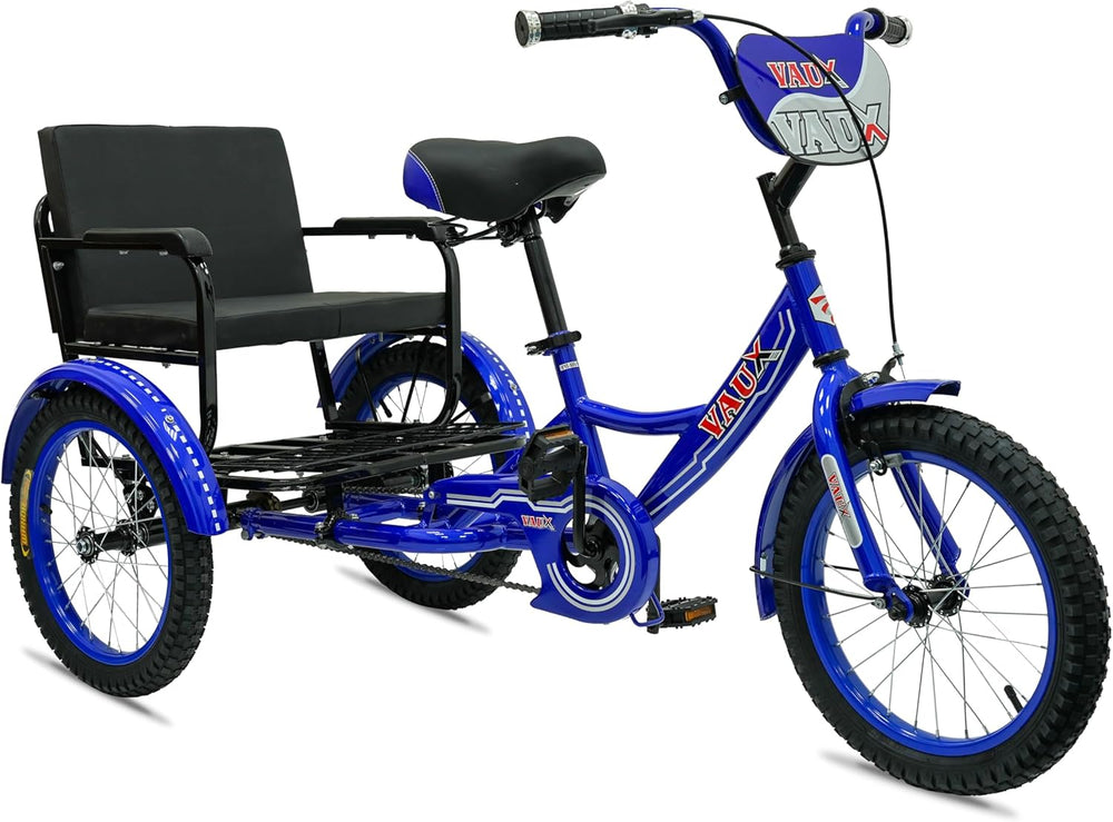 Vaux Tricycle 12 Back Seat Blue - Colorland Toys