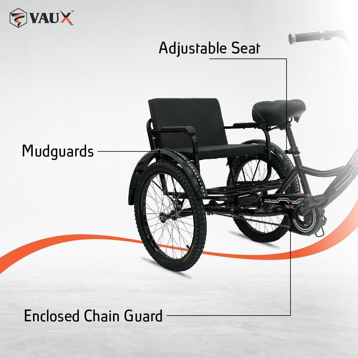 Vaux Tricycle 12 Back Seat Red — image 4