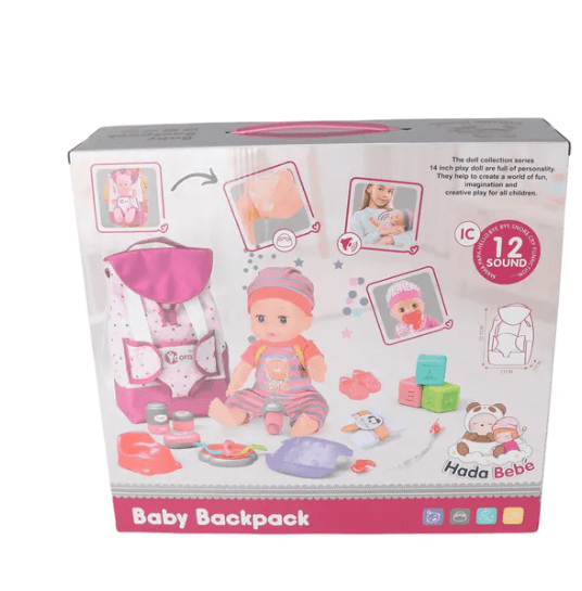 VDora Fashion Doll Baby Backpack 14inch 9801 - 8 - Colorland Toys