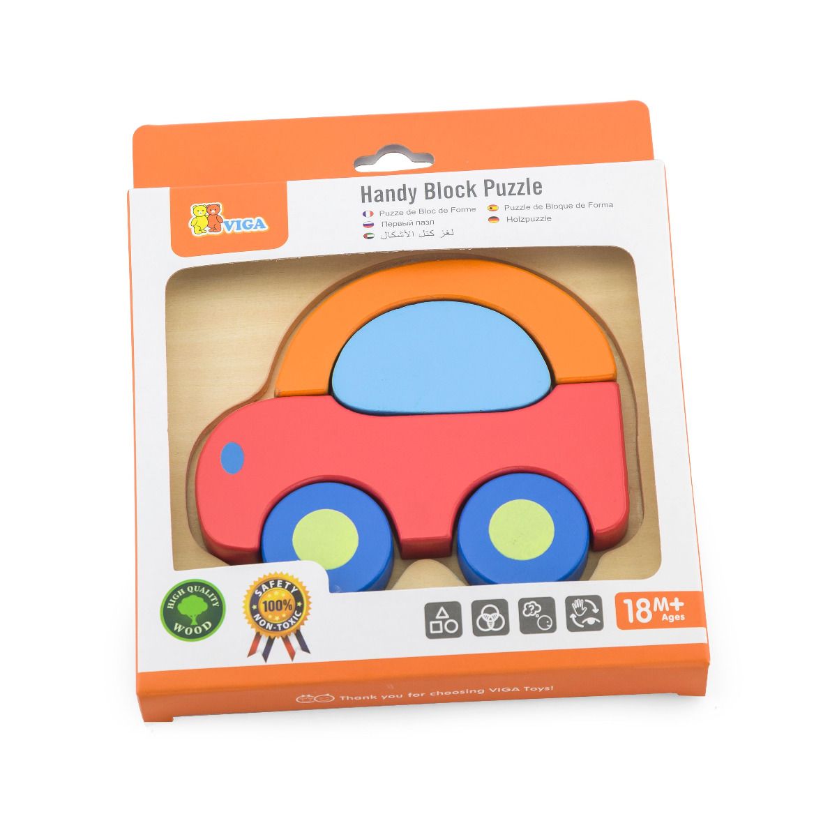 Viga Handy Block Puzzle 50172 - Colorland Toys