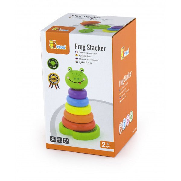 Viga Wooden Frog Stacker 50258 - Colorland Toys