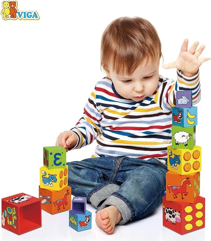 Viga Wooden Nesting & Stacking Blocks 59461 - Colorland Toys