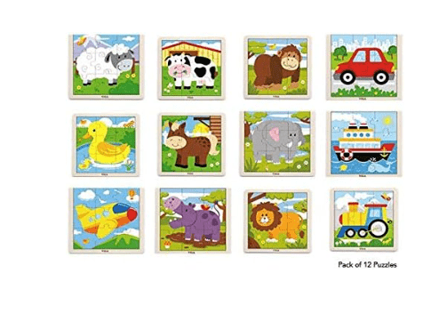 Viga Wooden Puzzles 12 Boards of 9 Puzzles Set 51426 — image 2