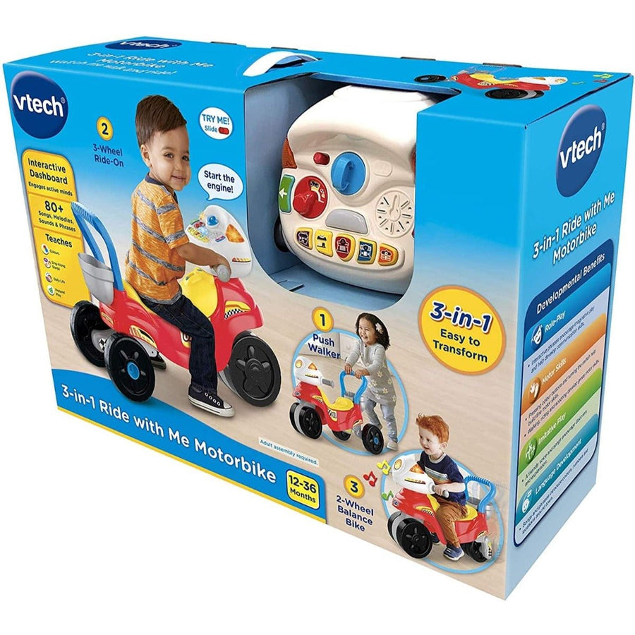 VTech 3-in1 Ride with Me Motorbike Walker Ride On 80-529463 — image 2