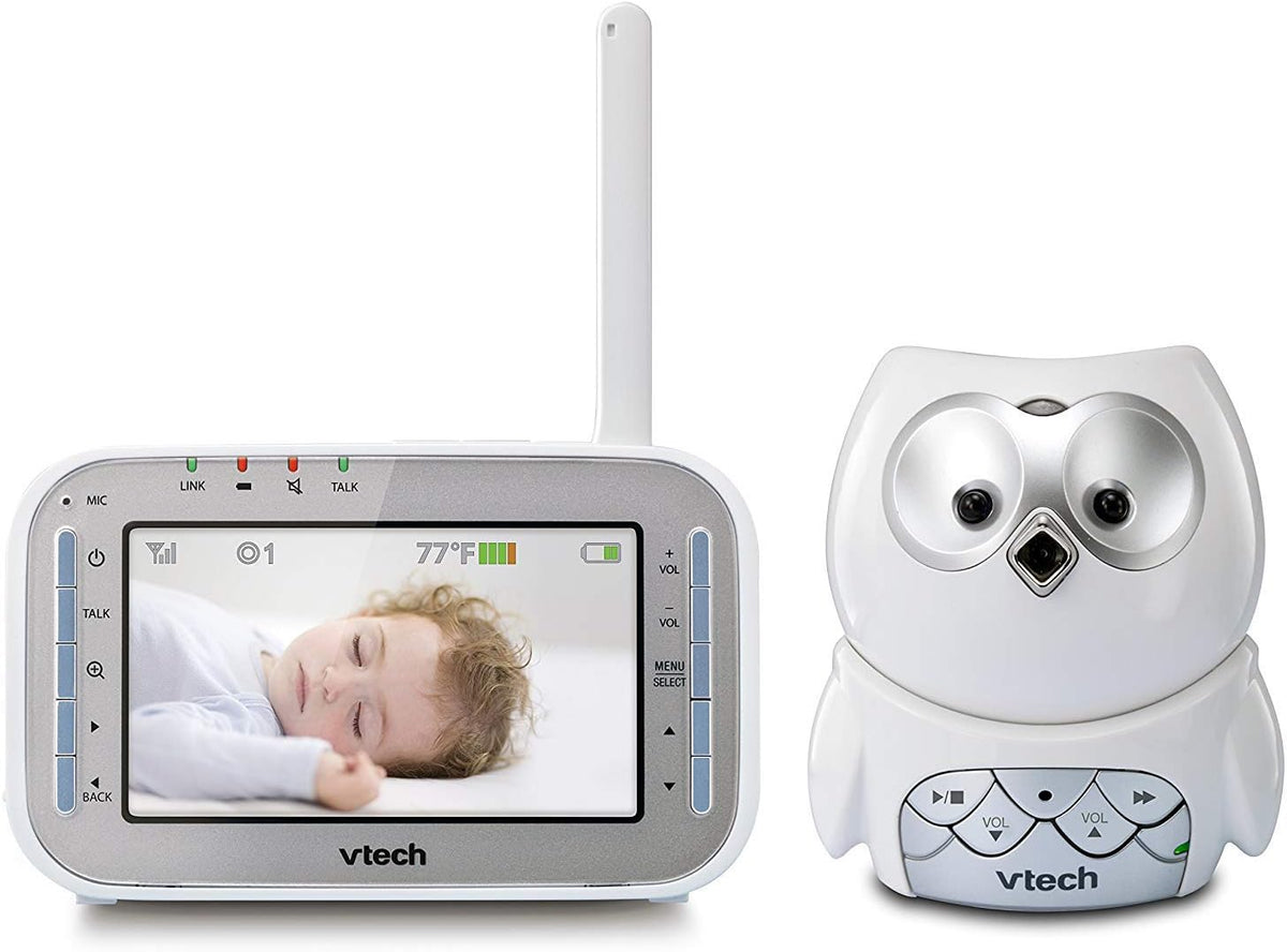 جهاز مراقبة الأطفال VTech الصوتي والفيديو في هيكل Owl باللون الأبيض VTBM4300 — image 1