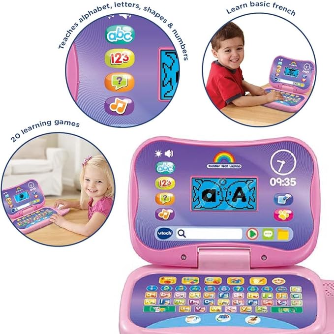 VTech Toddler Tech Laptop Pink 80 - 524853 - Colorland Toys