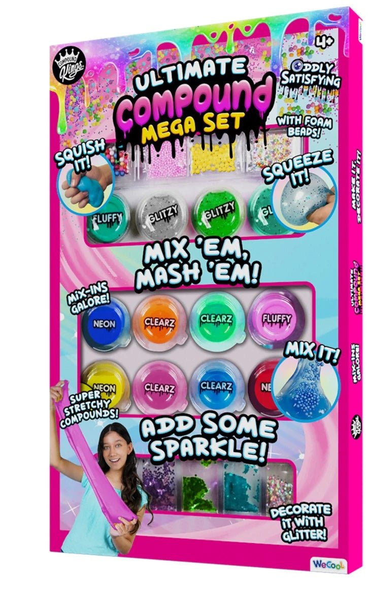 WeCool Compound Kings Ultimate Compound Mega Set – 20 - Pack Slime Variety Kit (Fluffy, Glitzy, Clearz, Neon) - Colorland Toys