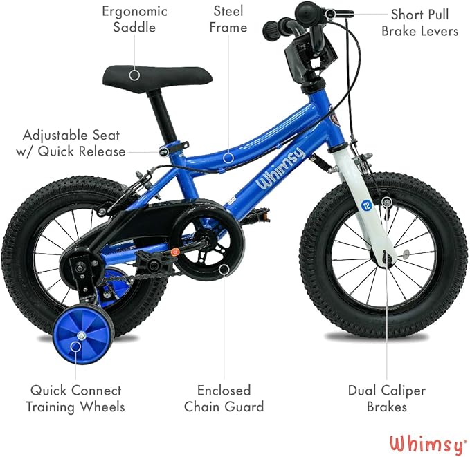 Whimsy Classic Bicycle 12 Inch Blue WM12CL - BL - Colorland Toys