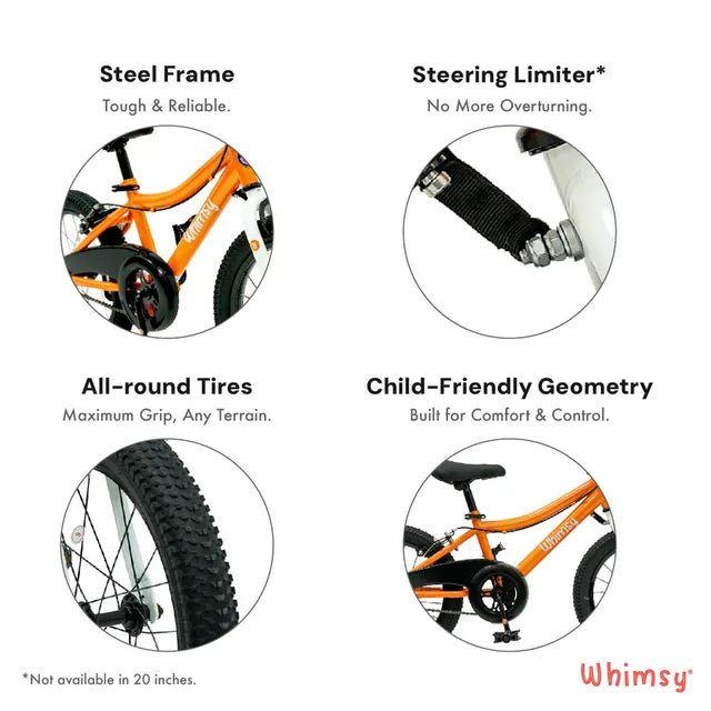 Whimsy Classic Bicycle 16 Inch Orange WM16CL - OR - Colorland Toys