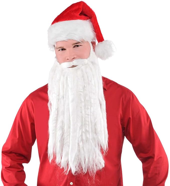 White Plush Beard & Moustache 360607 — image 1