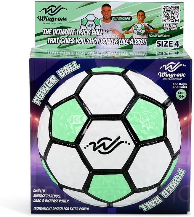 Wingrove Sports Creations Power Ball Football – Size 4 Lightweight Trick & Skills Ball for Kids and Teens – Designed by Billy & Roman Wingrove – High-Power Shot & Technique Training — image 3