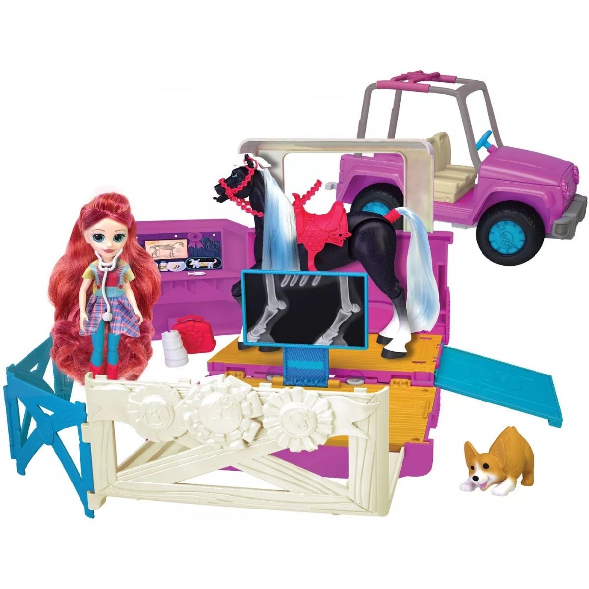 Winner's Stable Deluxe Vet Trailer Vehicle Playset 22pc 53190 - Colorland Toys