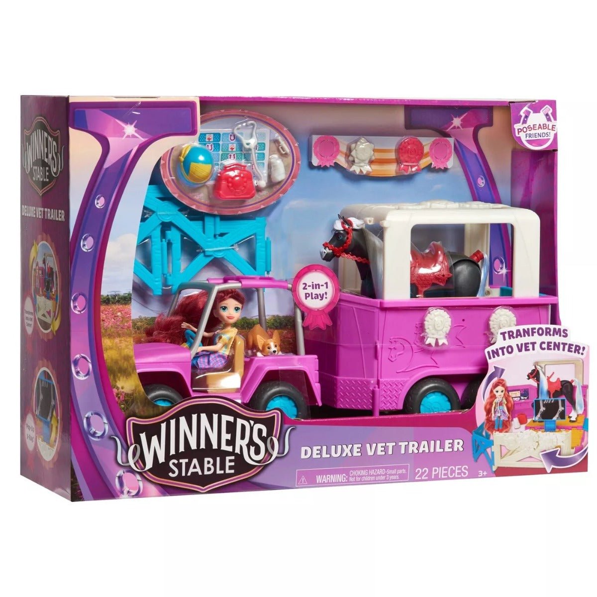 Winner's Stable Deluxe Vet Trailer Vehicle Playset 22pc 53190 — image 2