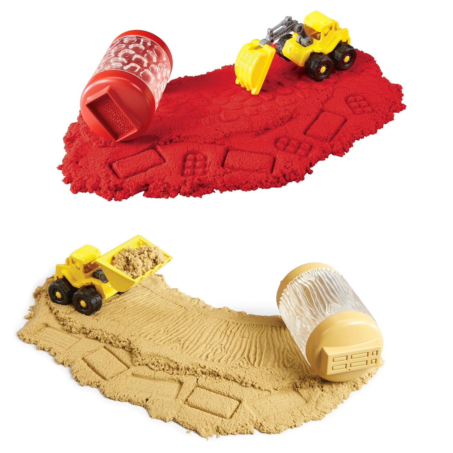 Wonder Factory Never-Dry Sand Construction Trucks Set with Vice & 104ml Sand - Colorland Toys