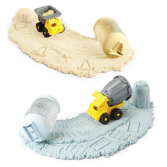 Wonder Factory Never-Dry Sand Construction Trucks Set with Vice & 104ml Sand - Colorland Toys