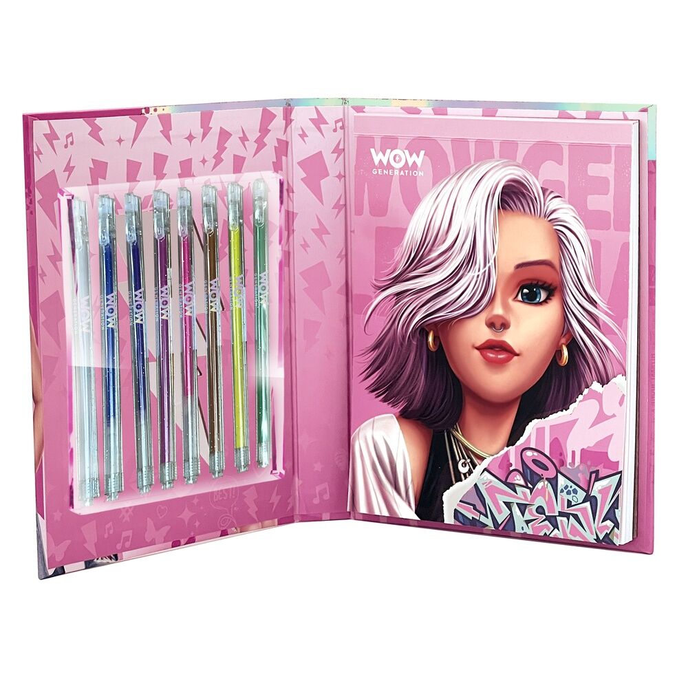 Wow Generation Colouring Notebook With 8 Metallic Gel Pens WOW00143 - Colorland Toys