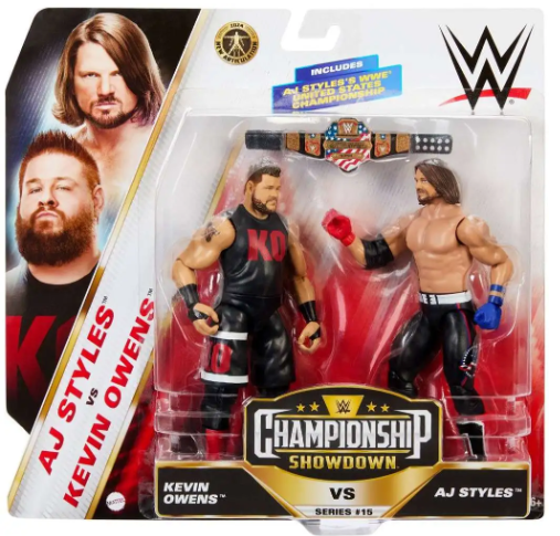 WWE Championship Showdown Wrestlers Action Figure - Kevin Owens VS AJ Styles HTW04/GDF63 — image 1