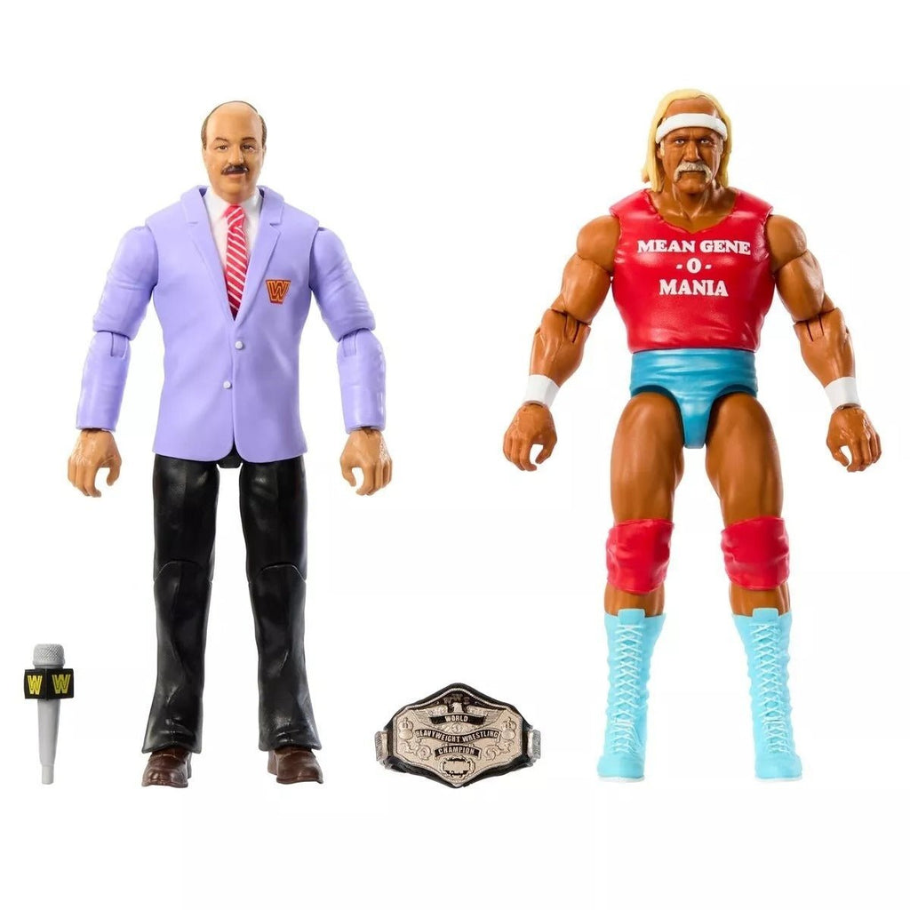 WWE Mattel Mean Gene Okerlund vs Hulk Hogan Action Figure GDF63