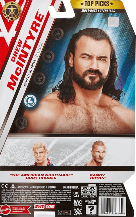 WWE Wrestling Top Picks 2024 Drew McIntyre Action Figure HTV92/GFT58 - Colorland Toys