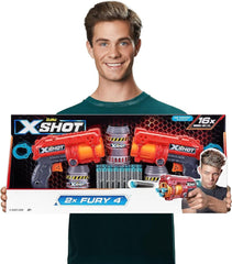 X - Shot Double Fury 4 Combo Foam Blaster Pack 36329 - Colorland Toys