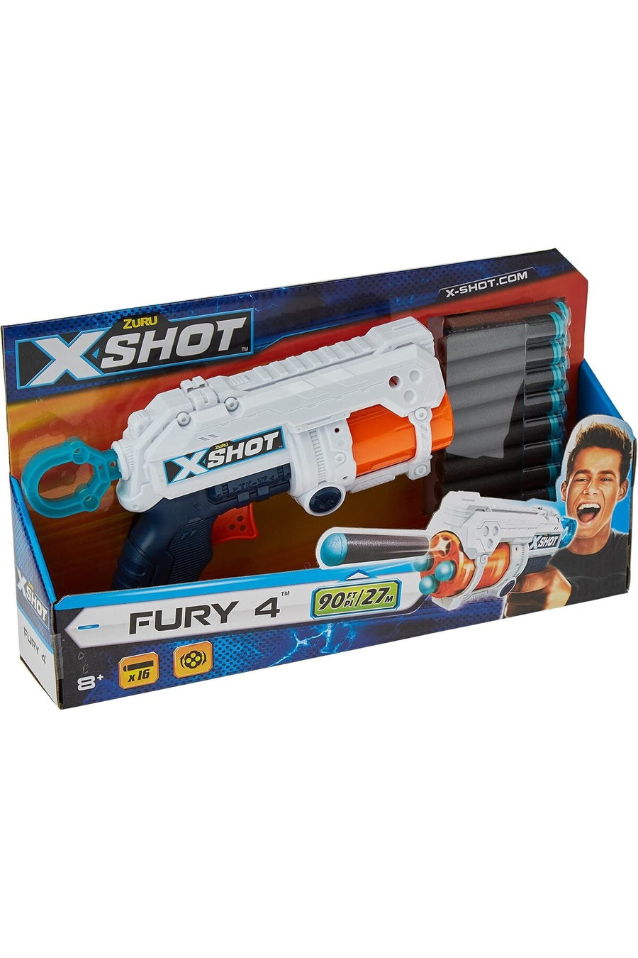 X-Shot Fury 4 Blaster 16 Darts XS-36377-A/36377