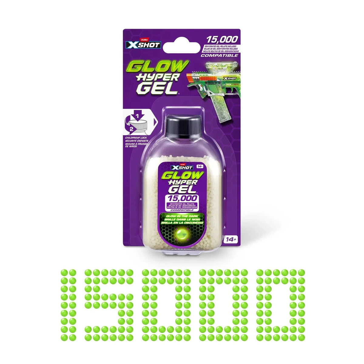 X-Shot Hyper Gel Glow In The Dark Gellet Refill (15,000pcs) XS-36785 — image 1