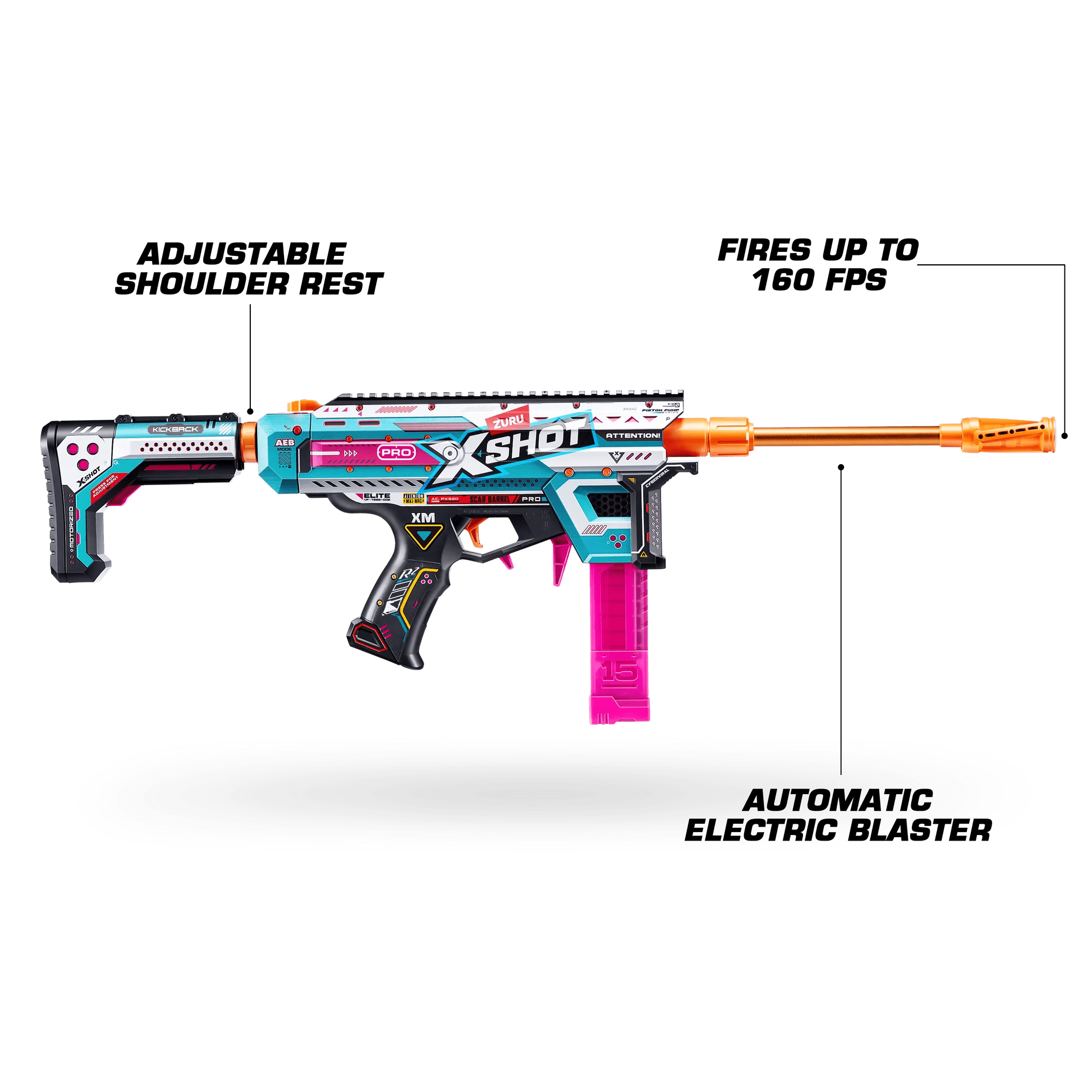 X - Shot Skins Pro Motorized Blaster Series - 1 XS - 36821 - Colorland Toys