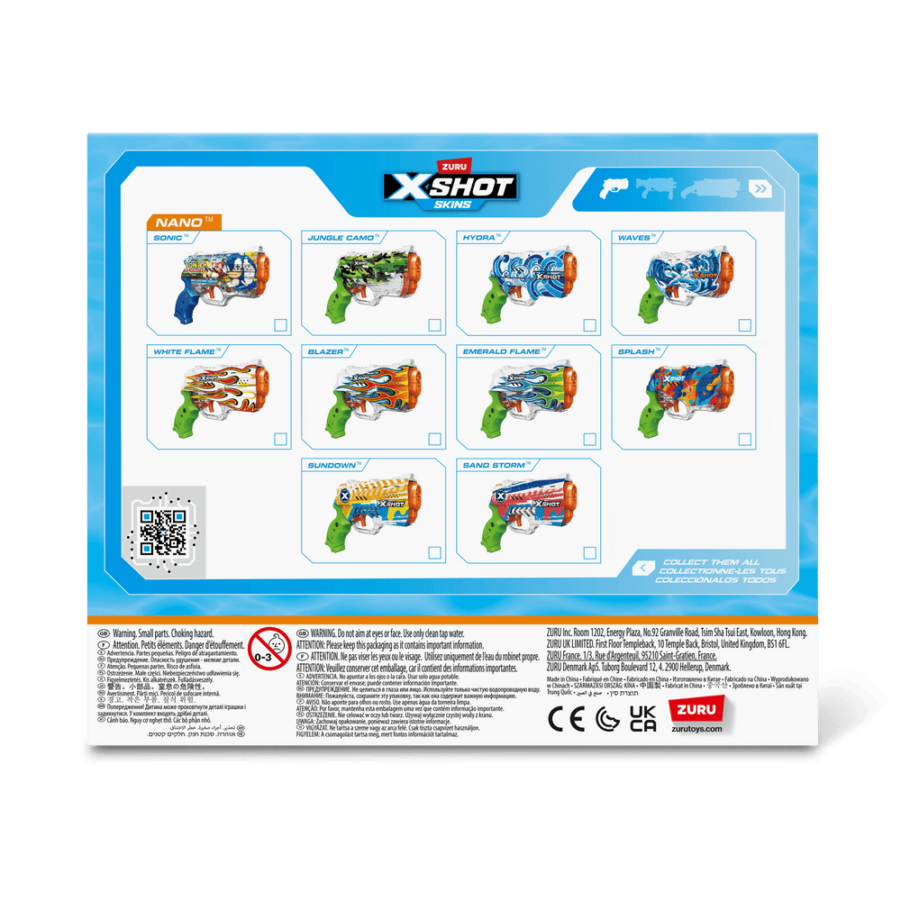 X - Shot Water Nano Fast - Fill Skins Sonic XS - 118166/118166 - Colorland Toys