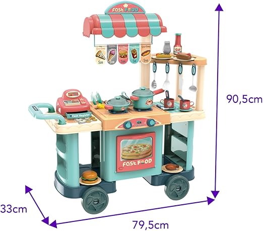 XC Little Chef Fast Food Cart 008 - 958 - Colorland Toys