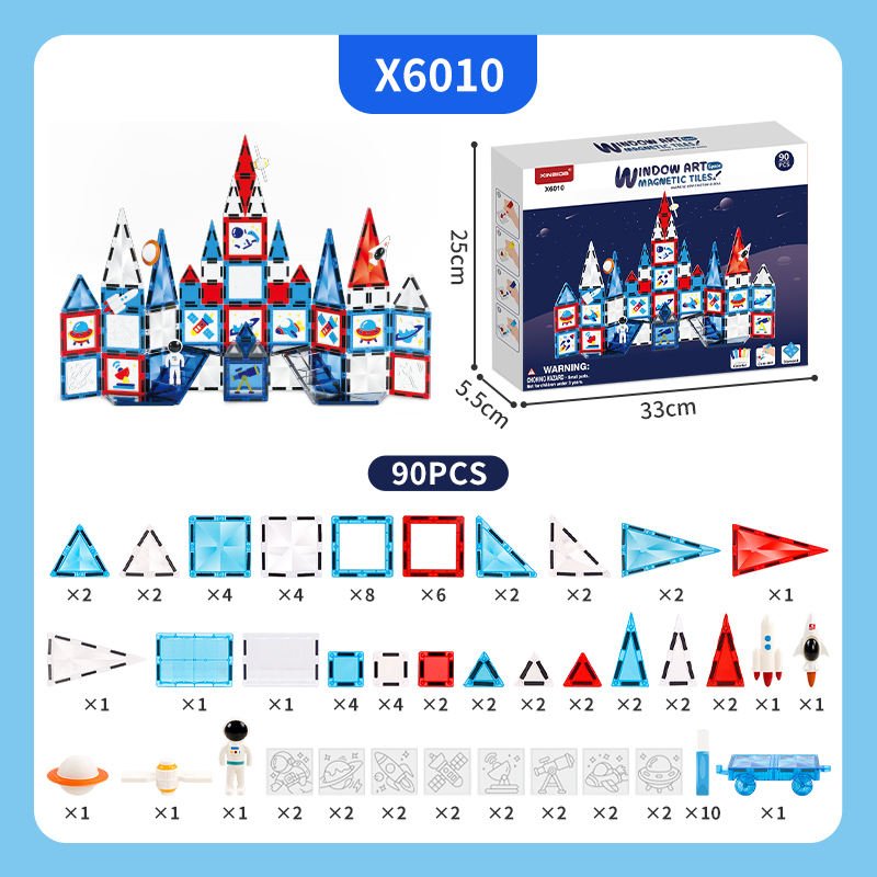 Xinbida Window Art Magnetic Blocks 90 - Pcs X6010 - Colorland Toys