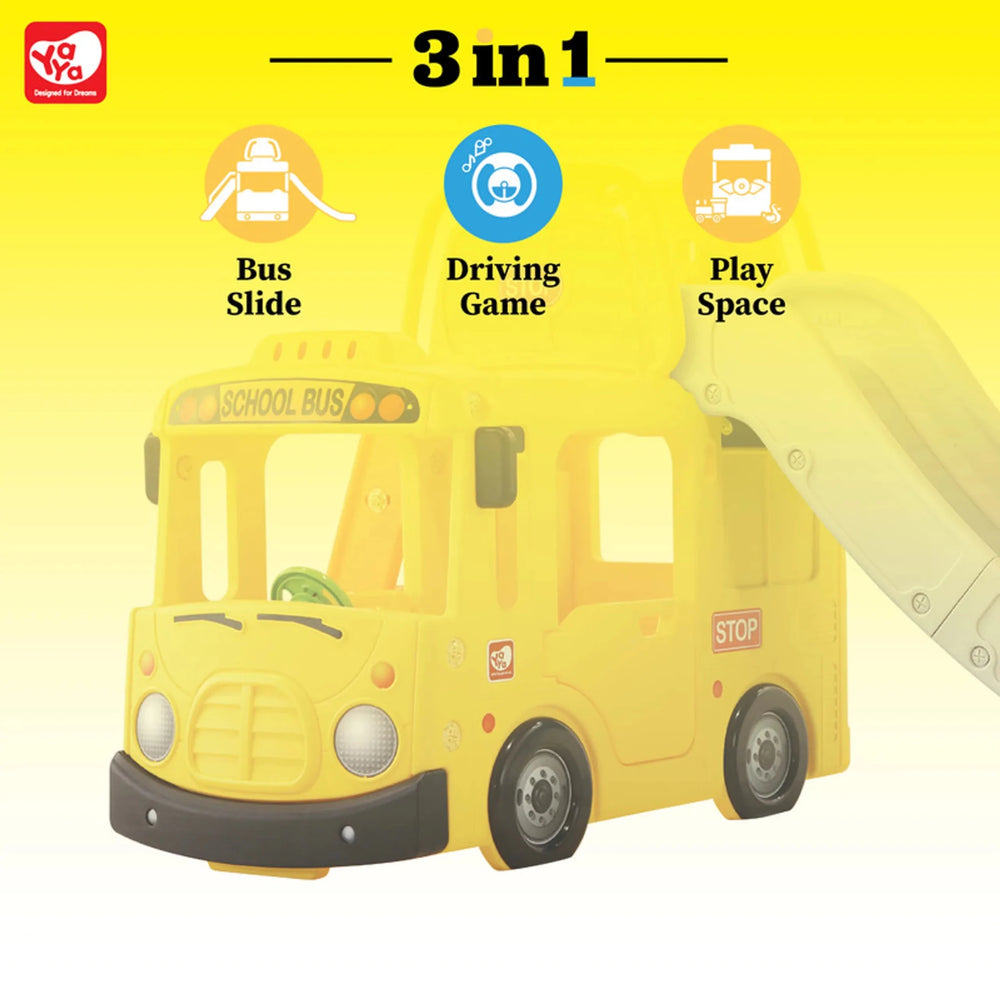YaYa Little School Bus 3in1 Slide Playset Yellow Y2130 - Colorland Toys