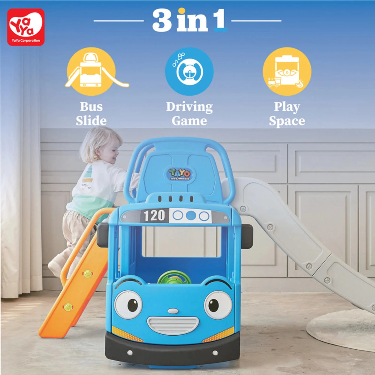 YaYa Little Tayo Bus 3in1 Slide Playset Blue Y2120 — image 2