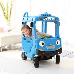 Yaya Ride On Push Car Roof School Bus Blue Z-01 - Colorland Toys