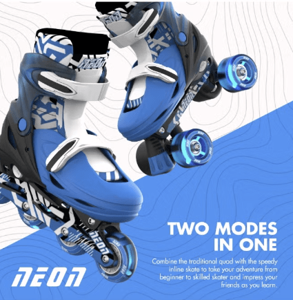 Yvolution Neon Combo Skates 12-2 Goteki Blue NC46B4 — image 1