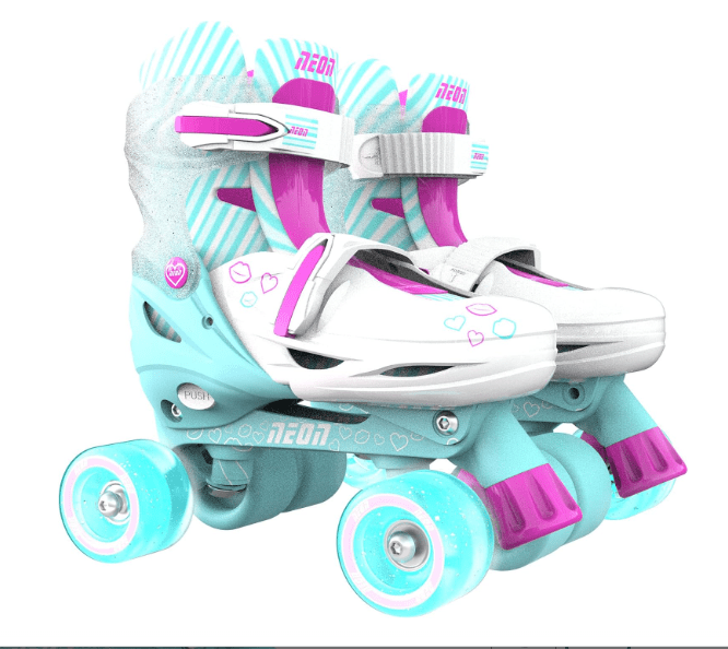 Yvolution Neon Combo Skates Size 12-2 Teal/Pink NT09T4 — image 4