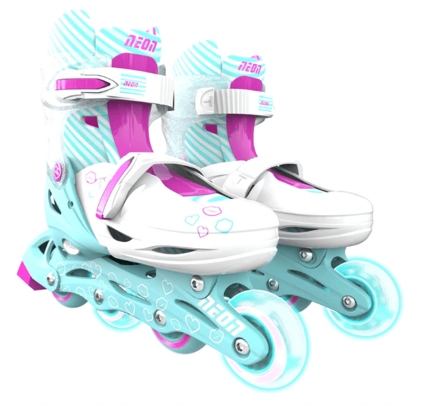 Yvolution Neon Combo Skates Size 12-2 Teal/Pink NT09T4 — image 2