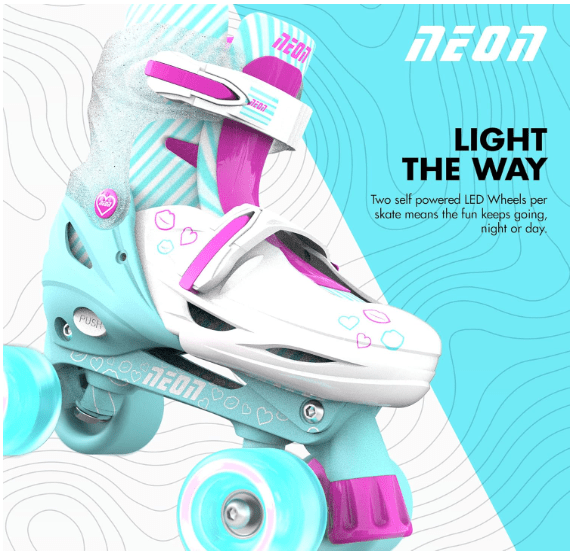 Yvolution Neon Combo Skates Size 12 - 2 Teal/Pink NT09T4 - Colorland Toys