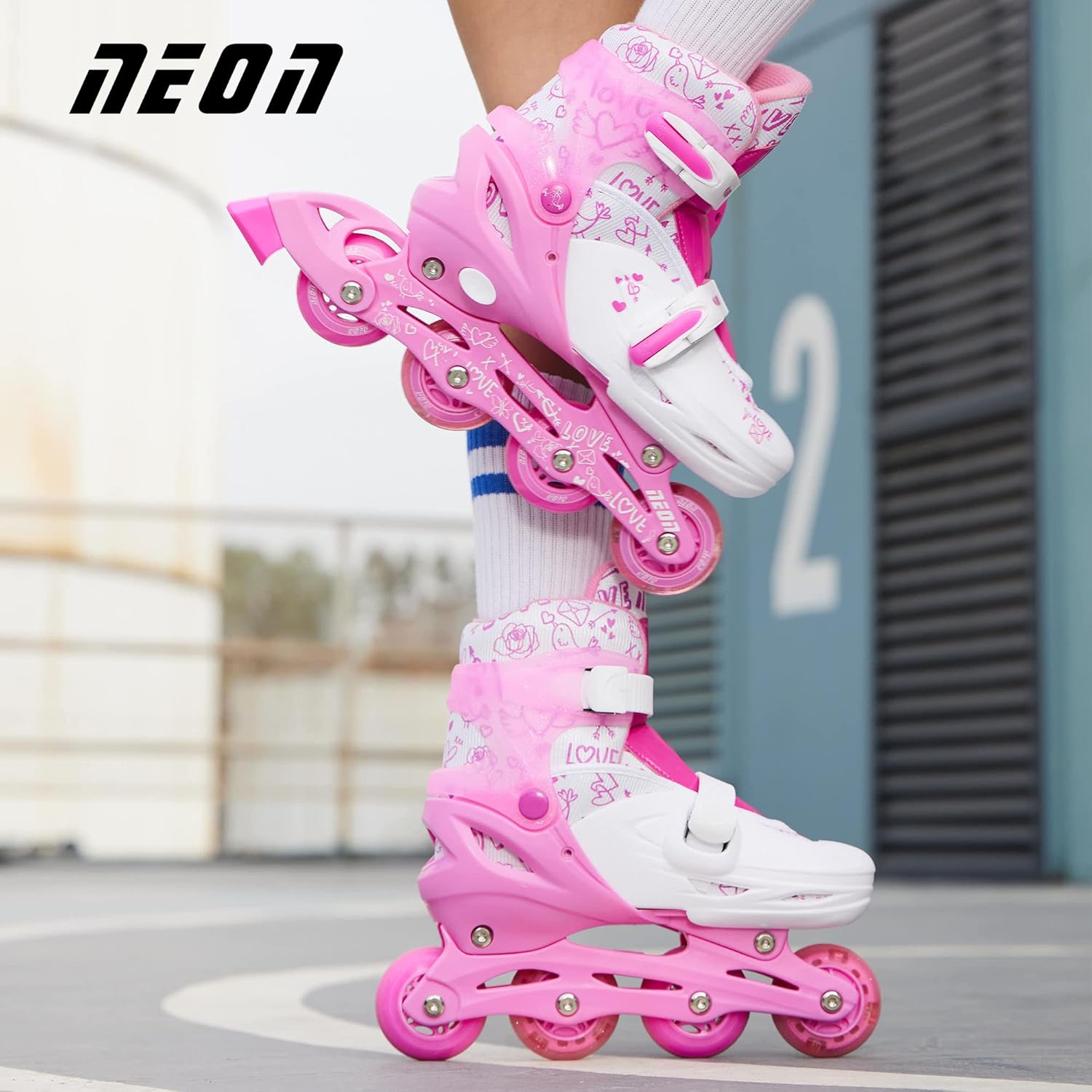 Yvolution Neon Combo Skates Size 3 - 6 Pink NT10P4 - Colorland Toys
