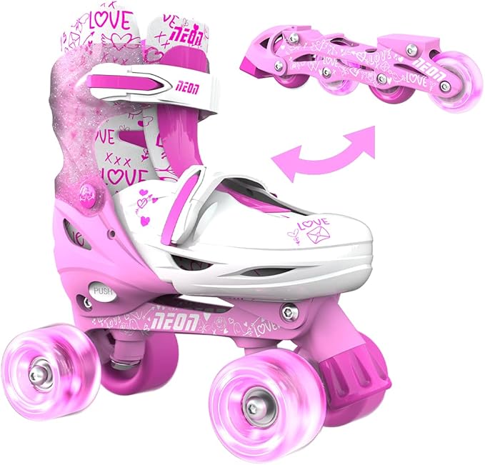 Yvolution Neon Combo Skates Size 3 - 6 Pink NT10P4 - Colorland Toys