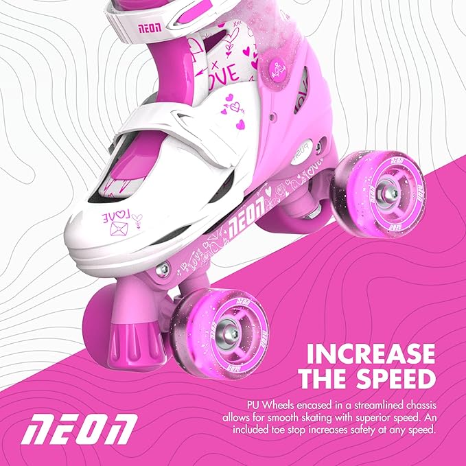 Yvolution Neon Combo Skates Size 3 - 6 Pink NT10P4 - Colorland Toys