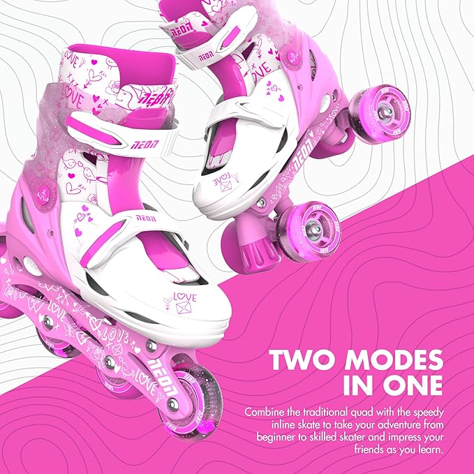 Yvolution Neon Combo Skates Size 3 - 6 Pink NT10P4 - Colorland Toys