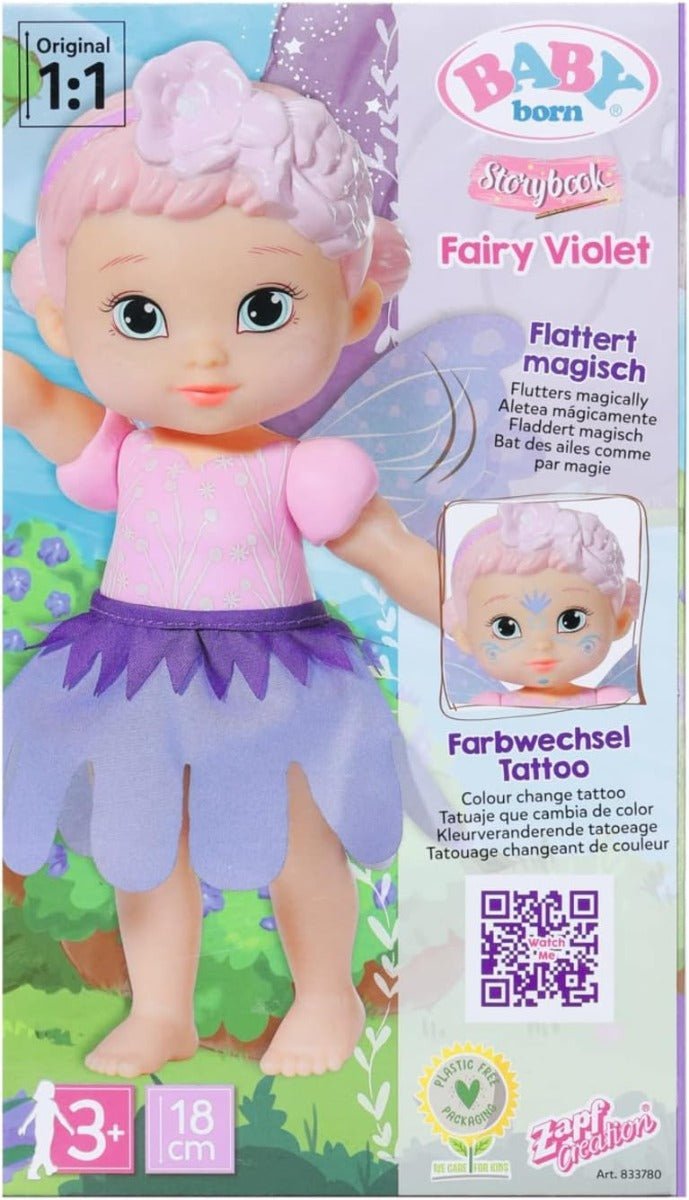 Zapf Creation Baby Born Storybook Fairy Doll Violet 18cm - Colorland Toys